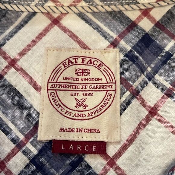 FAT FACE Long Sleeve Button Down Plaid Shirt - Picture 2 of 13